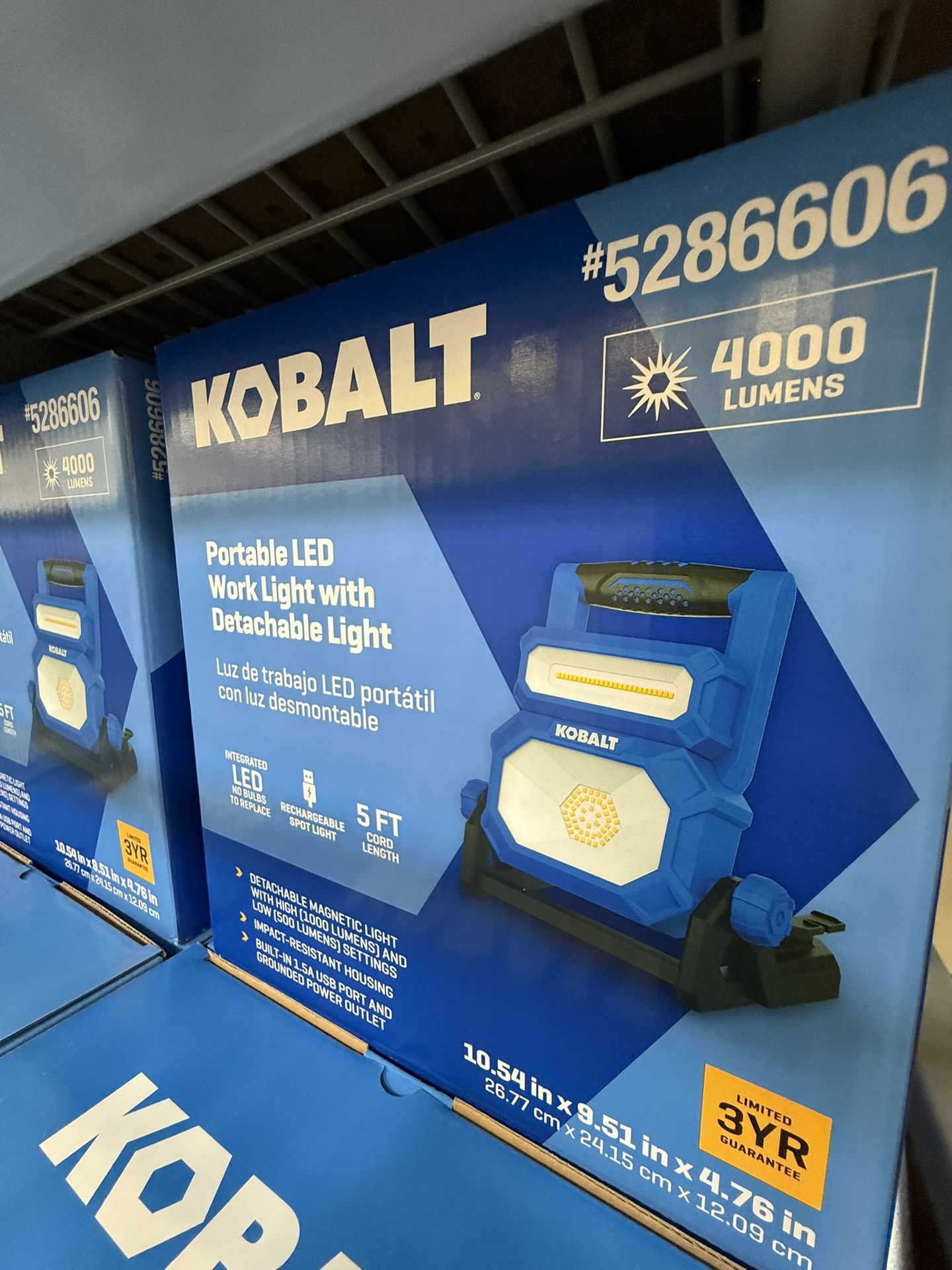 Kobalt 4000-Lumen Portable LED Detachable