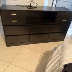 2 Black Dresser 10 Drawer LED lighting 