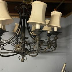 Vintage Wrought Iron Chandelier