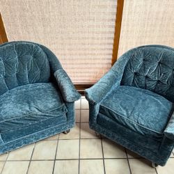 Vintage Mid-Century 60s/70s Flexsteel Lounge Roller Chairs