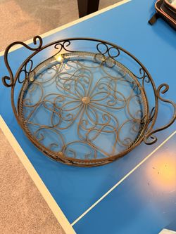 Metal And Glass Tray