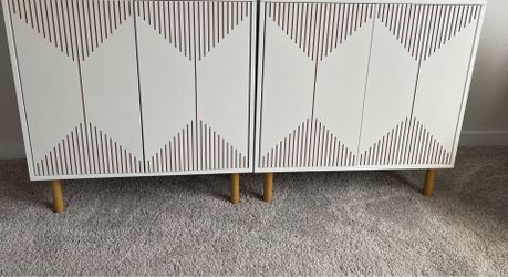 2 White versatile cabinets