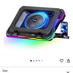 KeiBn Gaming Laptop Cooling Pad, Laptop Cooling Stand with 5.5inch External Cooling Fan, Rapid Cooling Laptop 15.6-19.3inch, Infinitely Variable Speed