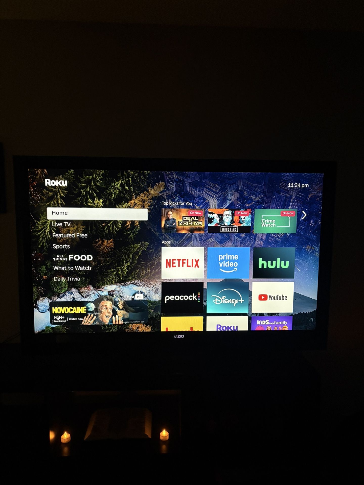 60 Inch VIZIO TV with Roku Stick