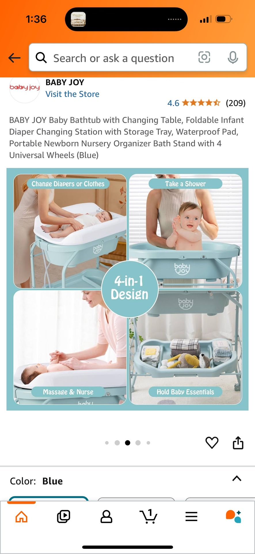 Baby joy Bath Tab/ Changing Table