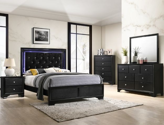 NEW BLING LED Upholstered BED ROOM SET💥NO CREDIT NEEDED $10 Down