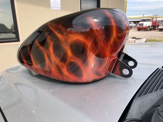 Realistic fire custom painted Harley Sporter sheet metal