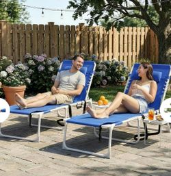 Set Of Two OUTSUNNY Lounge Chairs
