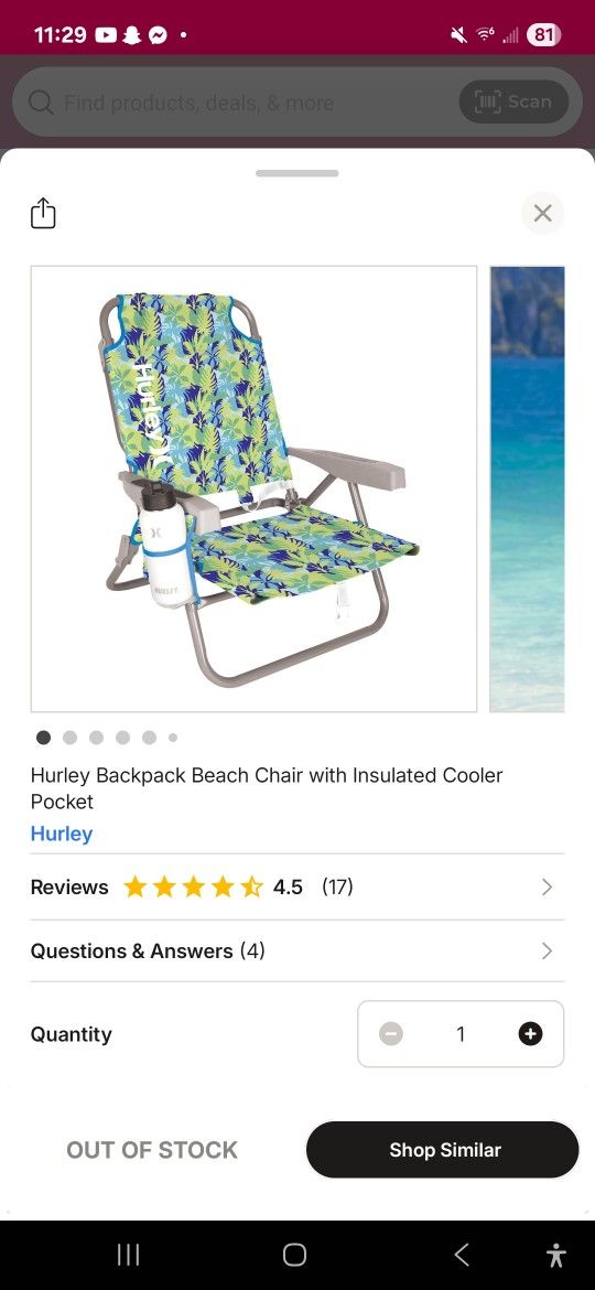 Hurley Beach Chair And Matching Pop Up Tent