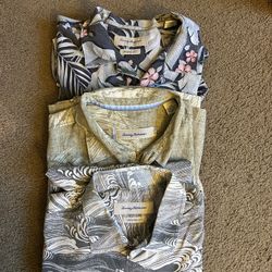 Bundle Of 3 TOMMY BAHAMAS Aloha Shirts, 100% Silk, Size L