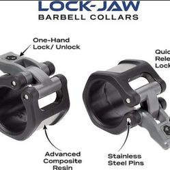 Lock-Jaw HEX 50mm / 8" Olympic Barbell Collar (Black)