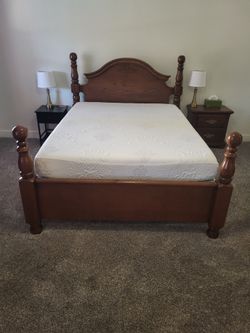 Queen Bedroom Set - Bedframe, Mattress,  Boxspring, Dresser,  Nightstand