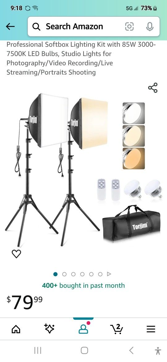 Torjim Softbox Photography Lighting Kit, 16'' x 16'' Professional Softbox Lighting Kit 

