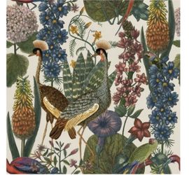 Soicher Marin Yuki Osada Tropical Dream Wallpaper Tan Bird botanical WYK23083