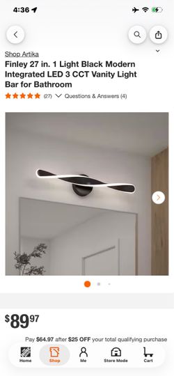Artika Finley 27in Black LED Vanity Light Bar