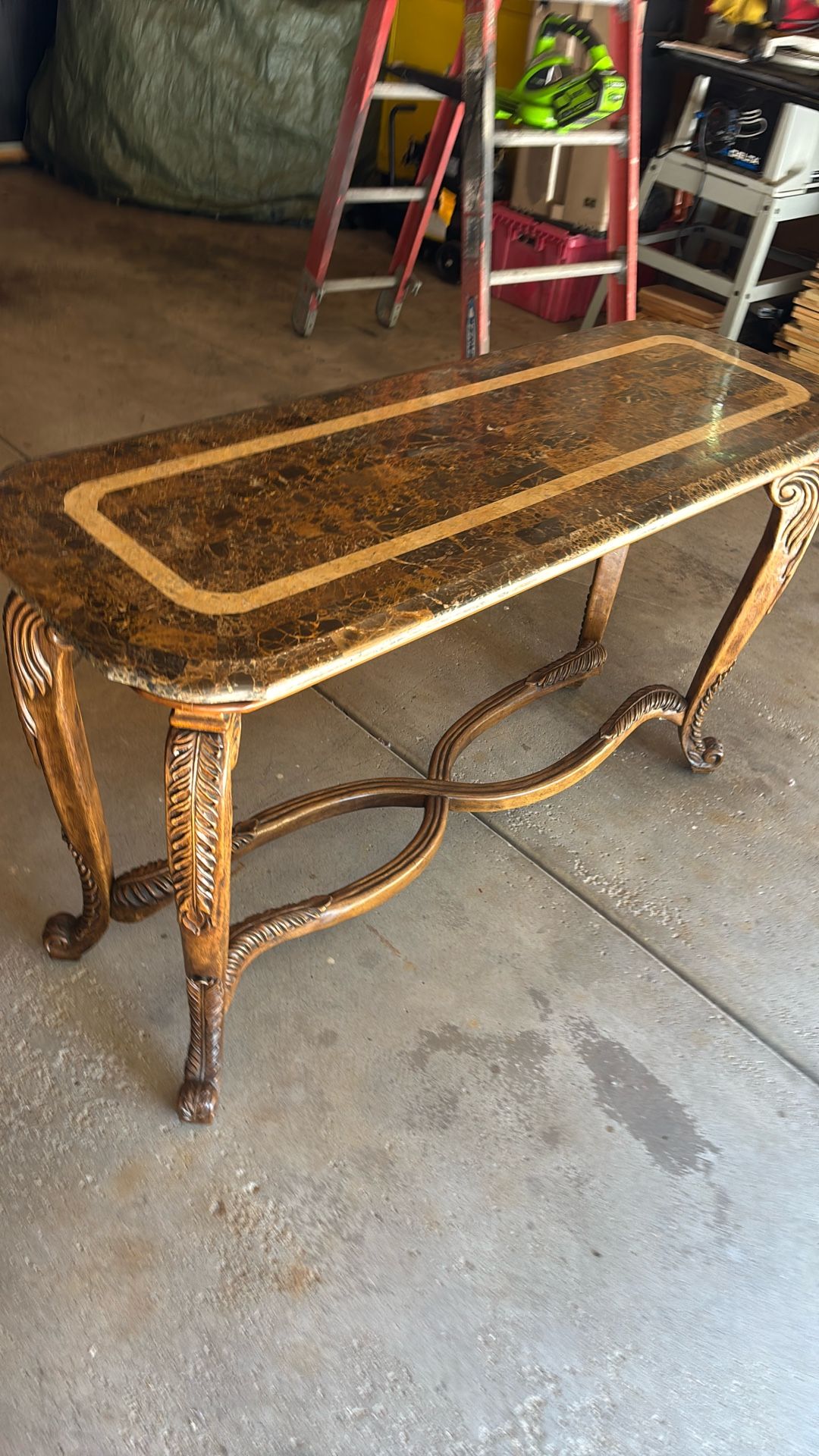 Beautiful Side Table With Marmo On The Top