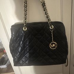 Michael Kors Black Quilted Tote Bags