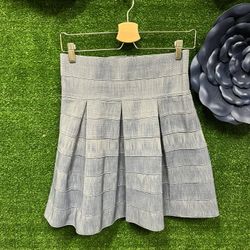 Buttons Denim Pleated Skirt Size Medium
