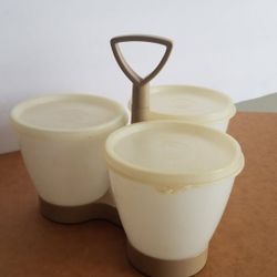 VINTAGE Tupperware 3 Condiment CADDY