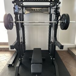 PRO SERIES Ultimate Half Rack Functional Trainer w/Smith Machine Bar | 320lb Stack | Gym Equipment | Fitness | Commercial | Squat Rack 