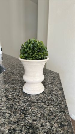 Modern Farm 9” Faux Boxwood Orb Plant & Decorative Vase