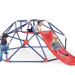 Assembled New Climbing Dome with Slide Kids Outdoor Jungle Gym Geometric Dome Climber Steel Frame
