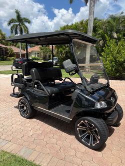 Black 6-Passenger Golf Cart Custom Wheels