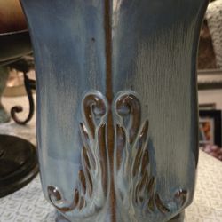 Bold Vintage Glazed Pottery Vase
