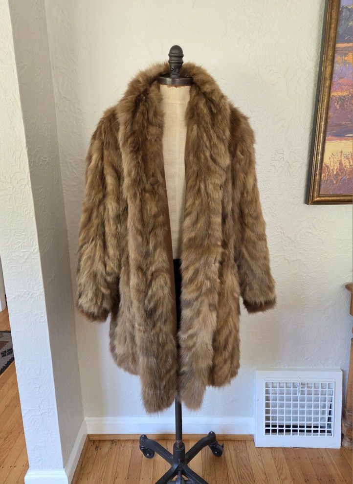 Russian Sable Fur Raincoat, Reversible Size XL NO OFFERS