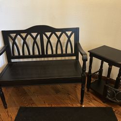 Black Bench With Side Table (moving Everything Must Go)