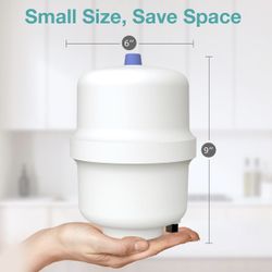 SimPure Small Water Pressure Tank for Tankless Reverse Osmosis System, RO Water Storage Tank with Fittings for Refrigerator, Ice Maker, Suitable for 1