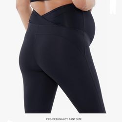 Basics Active Capri Maternity Legging with Crossover Panel