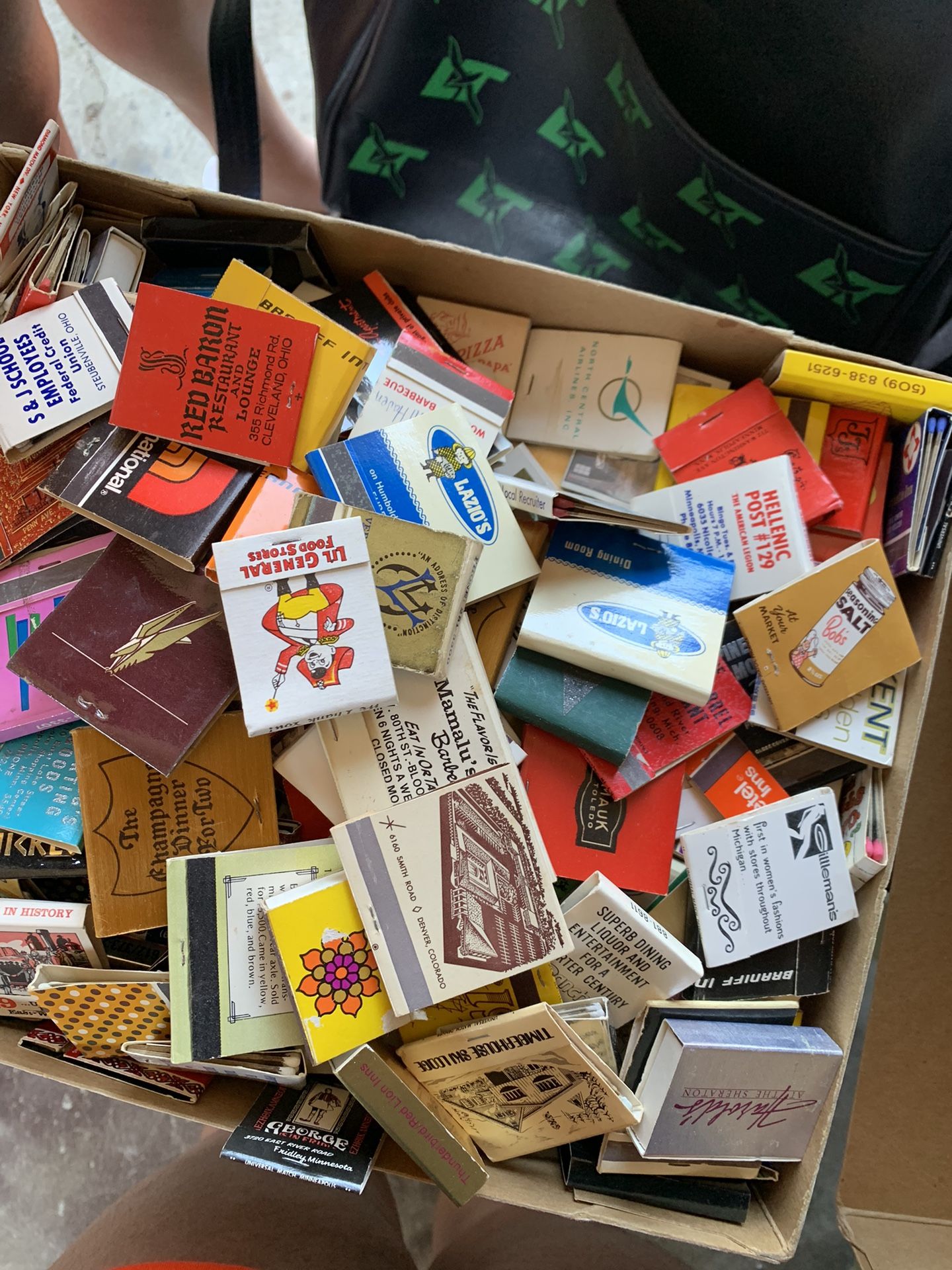 Box of vintage Matchbooks