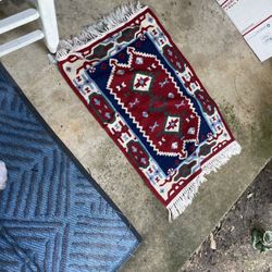 Vintage 1940s Hand Woven Navajo Accent Rug