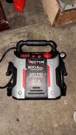 Vector 800 Peak Amp Jump Starter with 120 PSI Air Compressor