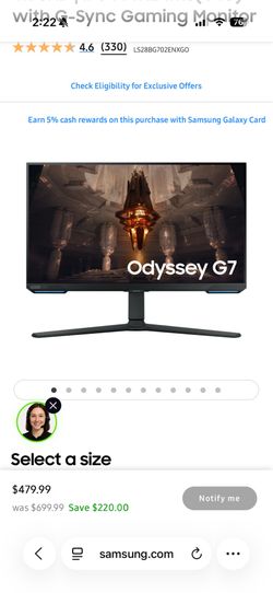 Samsung Odyssey G70B 28” gaming monitor