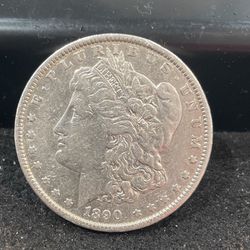 1890 A/U Silver Morgan Dollar With Deep Details Great Luster