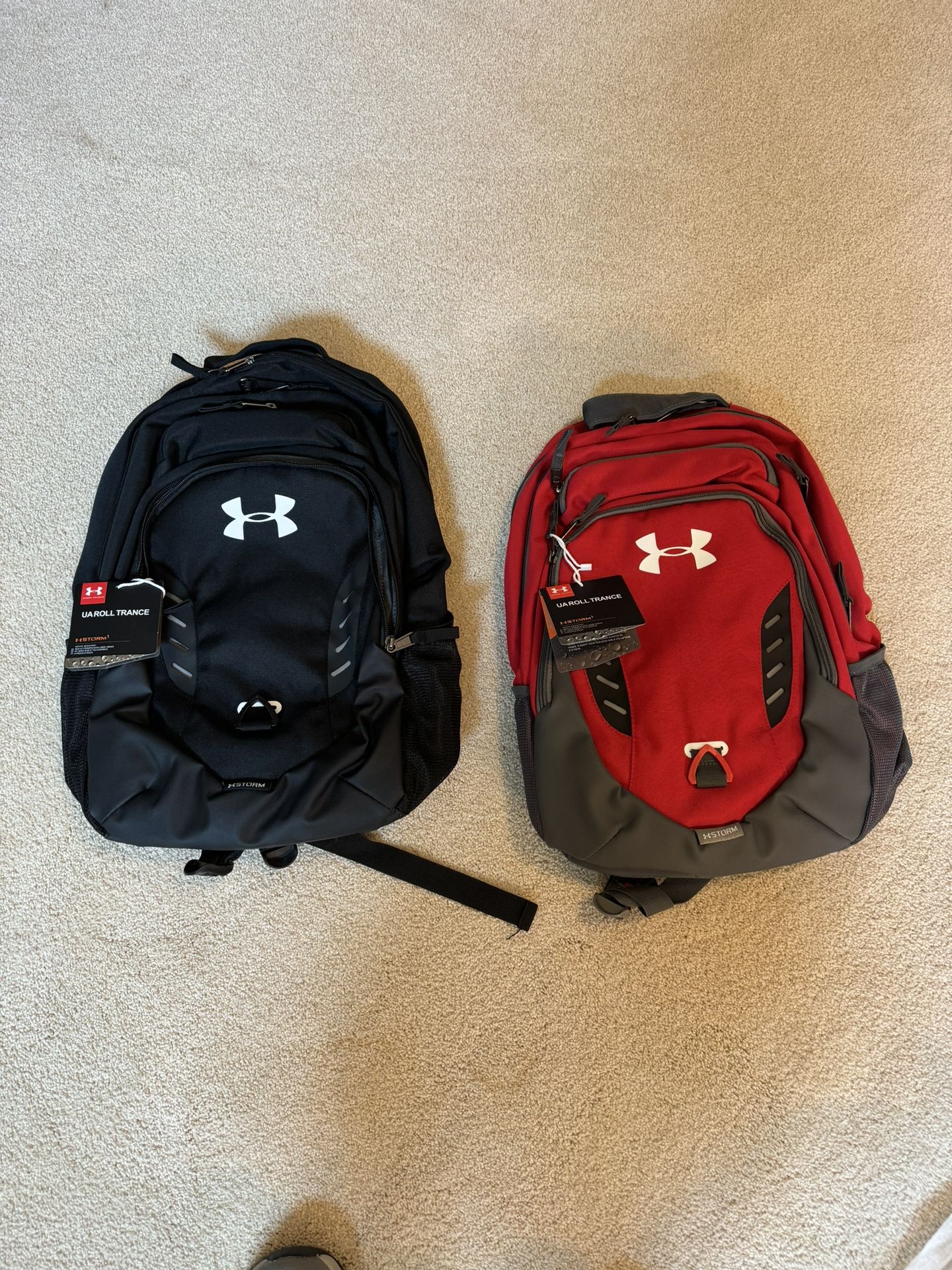 611--AATT New With Tags Storm 1 UA Roll Trance Red/Grey or Black Backpack