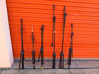 Lot of 6 Heavy Duty Microphone & Light Stands – Pro Audio / Stage Gear