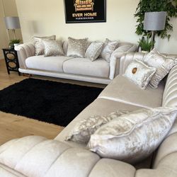 Arthopod Romario 2 Piece Velvet Living Room Set - Modern Style  