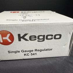 The item shown is a Kegco Single Gauge Regulator, specifically model KC 541, designed for draft beer systems