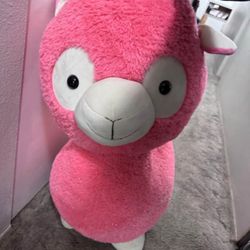 Large Pink Stuffed Alpaca 