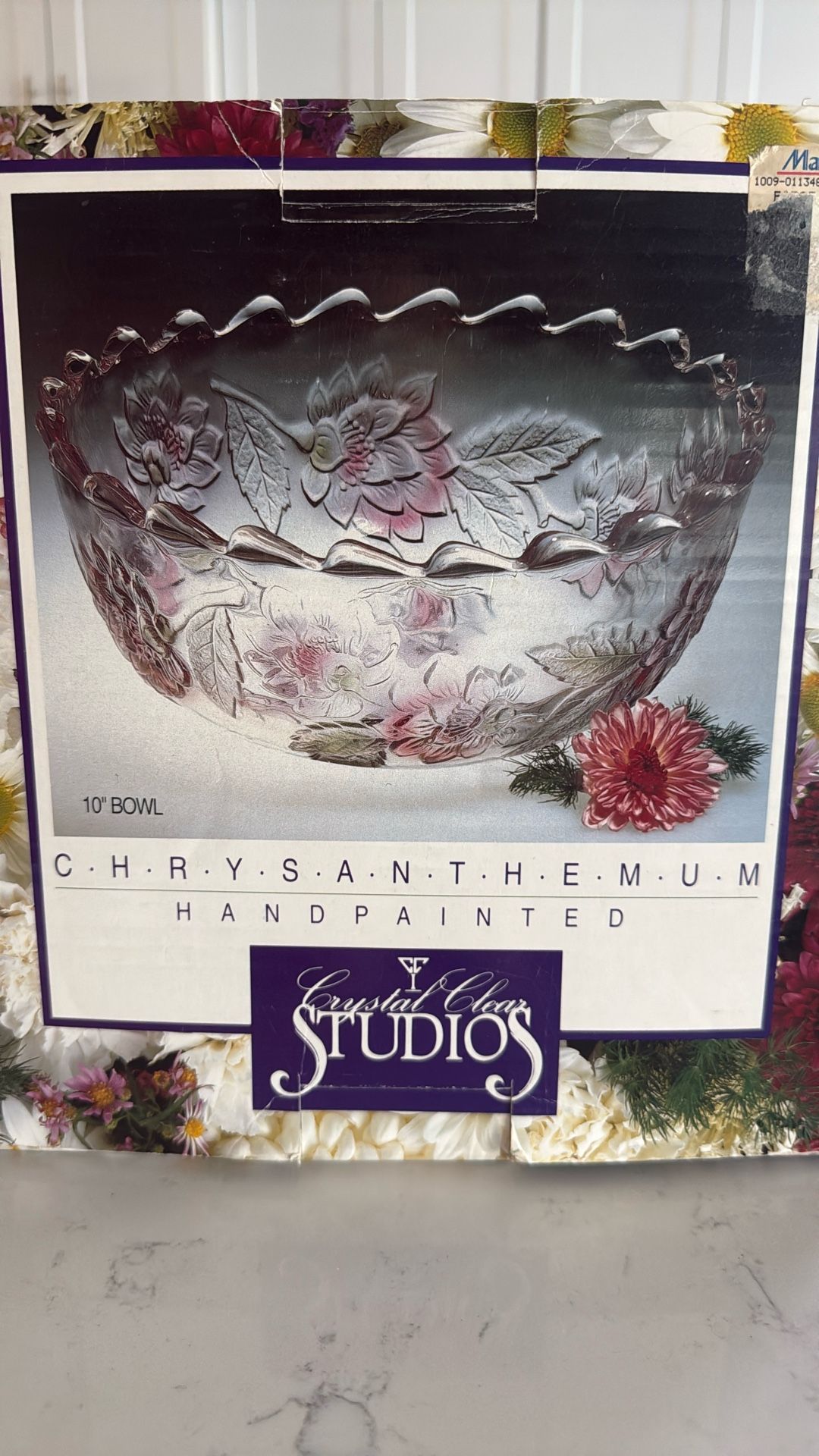 Beautiful  CRYSTAL CLEAR HANDPAINTED BOWL