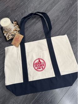 Trader Joe’s large blue tote bag