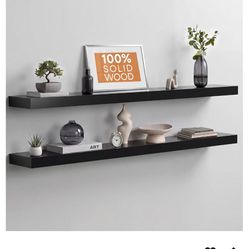 Homeforia 48 Inch Floating Shelves, High-End Solid Pine Wood, Set of 2  