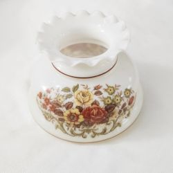 Floral Milk Glass Lamp Shade VTG Hurricane Gone with the Wind Parlor Replacement I have 3 available in good pre-owned condition with yellowing and sta
