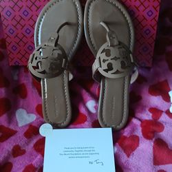 Tory Burch Miller Sandals Sand Color Size 8