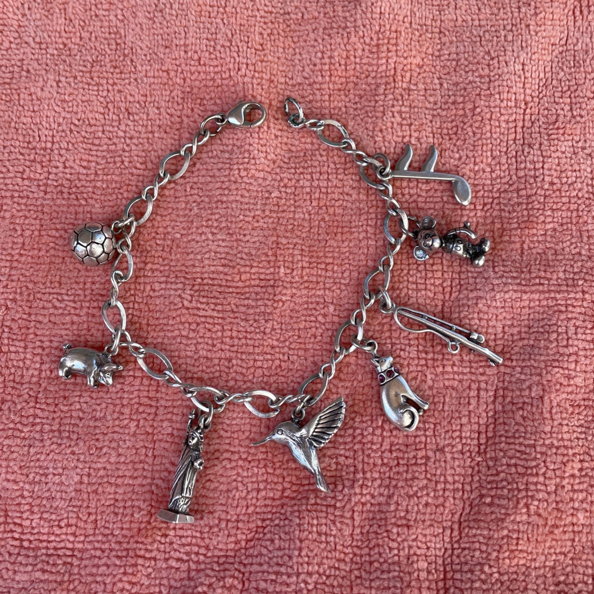 Vintage Charm Bracelet , Sterling