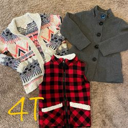 Winter/fall Girl Clothes,  Christmas Red Vest  Size 4T