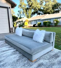 CB2 Piazza Sofa | Deep Lounge Gray Velvet – Modern Cloud Style – FREE Delive